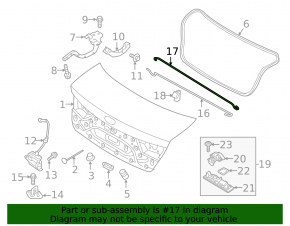 Left trunk lid torsion bar for Kia Optima 16-20 without spoiler