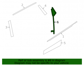Glass guide rear left Nissan Rogue Sport 17-22 with triangle