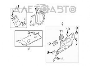 Left arch trim Kia Sorento 10-15 black
