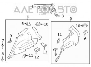 Right rear pillar trim for Hyundai Santa FE 19-23, black, scratches