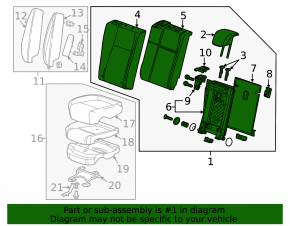 Rear row of seats 2 row Buick Encore 13-16 cloth gray