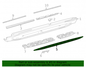 Left side step sill trim Mercedes X167 GLS 450 580 20-26