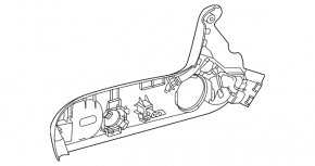 Mercedes A-class V177 19-22 passenger seat control trim, black, crack in mount