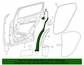 Side door seal, rear left, Mercedes X247 GLB 20-26