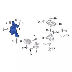 Right engine mount Ford Edge 15-18 2.0T without bracket