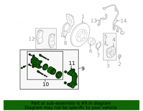 Front left caliper assembly for Mazda6 09-13