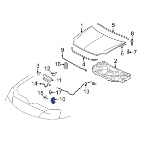 Ford Explorer 11-19 Hood Support Latch Bracket