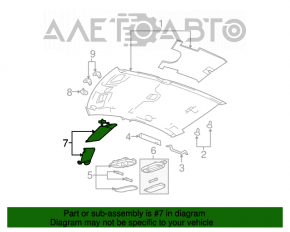 Visor right Chrysler 200 11-14 black