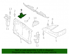 Upper right radiator deflector for Nissan Murano z52 15-24