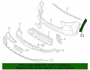 Front bumper reflector left Infiniti QX60 22-26