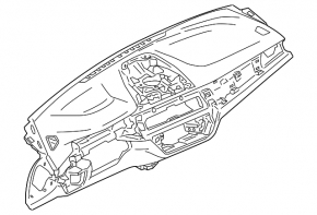Torpedo front panel with AIRBAG BMW 5 G30 17-23 black with blue, under projection, rusty pyropatron