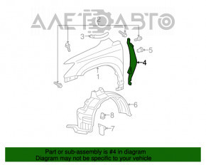 Wing seal door-wing right Lexus RX300 RX330 RX350 RX400H 04-09
