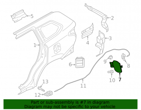 Mitsubishi Outlander 14-22 Fuel Filler Door