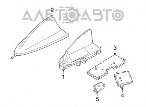 Antenna fin BMW X2 F39 18-23 for satellite radio and navigation