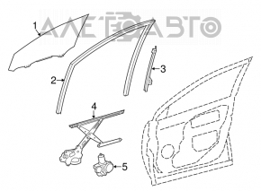Front right door glass guide for Toyota Rav4 13-18