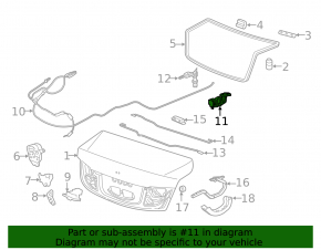 Acura ILX 13-22 Trunk and Gas Tank Release Handle Gray