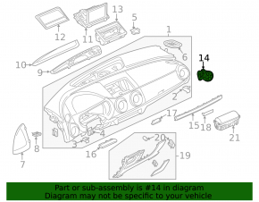 Left passenger front panel air vent deflector for Audi A3 8V 17-20 4d
