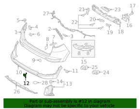 Kia Sportage 17-19 rear bumper tow hook cap structure