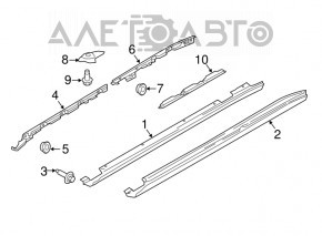 Fastening of threshold right front Porsche Macan 15-18