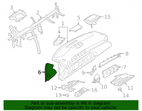 Mercedes A-class V177 19-22 black right side dashboard trim, broken mount