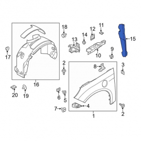 Left door-wing seal for Ford Focus mk3 11-18