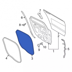 Rear left door seal for Ford Fusion mk5 13-20