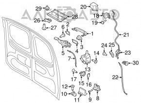 Upper tailgate lock Ford Transit Connect MK2 13-18 cargo
