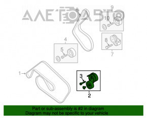 Drive Belt Tensioner Roller Right Porsche Cayenne 958 11-14 Hybrid
