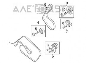 Drive Belt Tensioner Roller Right Porsche Cayenne 958 11-14 Hybrid