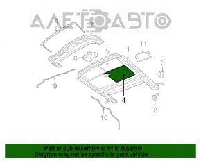Sunroof Curtain Chrysler 200 11-14 Black