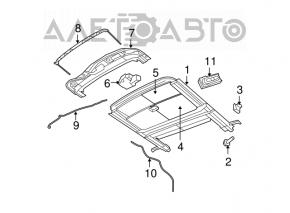 Sunroof Curtain Chrysler 200 11-14 Black