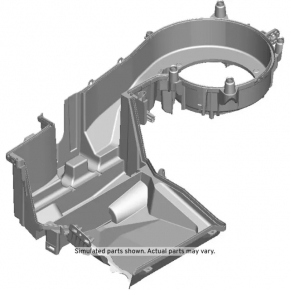 The bare air conditioner housing, left side of a Chevrolet Volt 11-15.