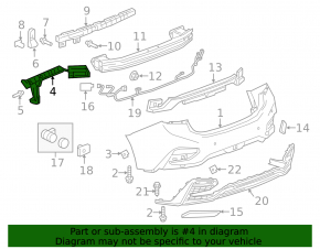 Rear bumper mount right Chevrolet Cruze 16-