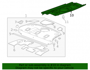 Upper trunk shelf trim for subwoofer Cadillac ATS 13-18 black