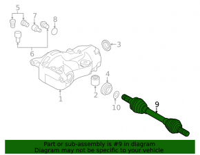 Rear left half-shaft drive Volvo S60 13-18 AWD