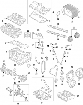 Cylinder head assembly Volvo V90 17-22 usa T5 2.0T