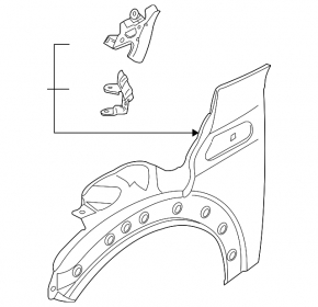 Front left fender Mini Cooper Clubman R55 07-14 white A62