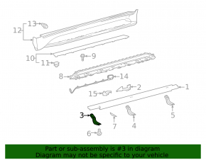 Front left step sill bracket for Lexus LX570 08-21