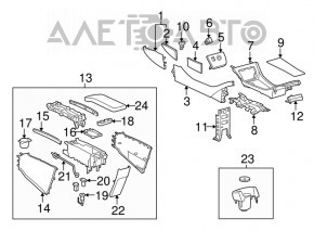 Armrest Toyota Prius 30 12-15 fabric, dark gray