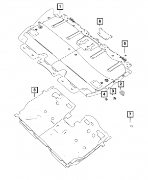 Chrysler Pacifica 2nd Row Seat Floor Pad 17- Front, Black