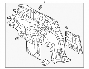 Arch trim left Lexus RX350L RX450hL 18-22 long black