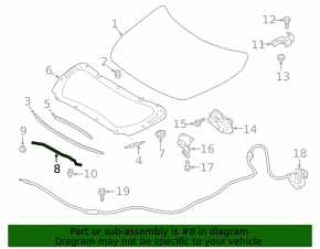 Support bonnet stop Nissan Altima 19-24