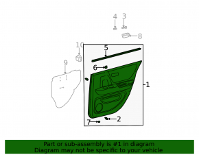 Rear right door panel for Toyota Highlander 2001-2003