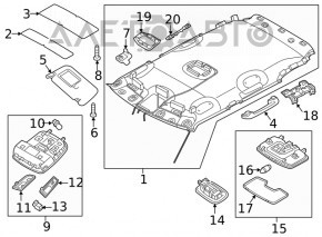Left visor Kia Niro 17-22 gray, without backlight, without hook, scratch