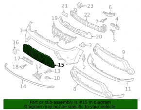Lower grille front bumper Kia Soul 14-16 prerest scratches