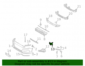 Front bumper air duct right Hyundai Sonata 18-19