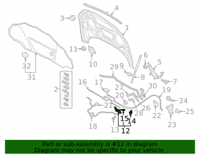 Left hood lock for VW Atlas 21-23 with sensor