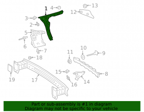 Rear bumper mount, left wing, Mercedes A-class V177 19-22
