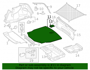 Trunk floor Mercedes C-class W205 300/400/450/43/63 15-21 black, dry cleanable