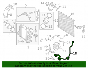 Cooling system hose Mercedes GLC 300 16-22 with sensor